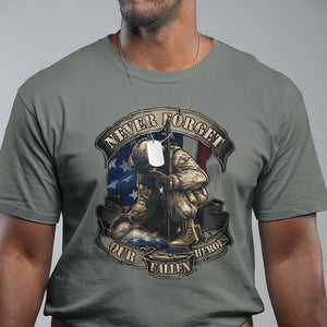 Veteran T Shirt Never Forget Our Fallen Heroes Memorial Day TS09 Military Green Print Your Wear