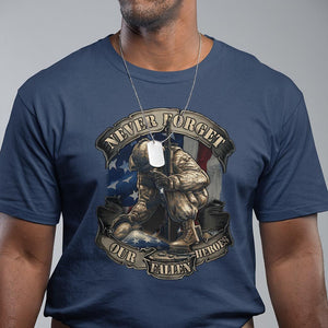 Veteran T Shirt Never Forget Our Fallen Heroes Memorial Day TS09 Navy Print Your Wear