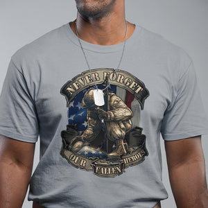 Veteran T Shirt Never Forget Our Fallen Heroes Memorial Day TS09 Sport Gray Print Your Wear