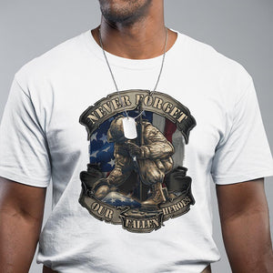 Veteran T Shirt Never Forget Our Fallen Heroes Memorial Day TS09 White Print Your Wear