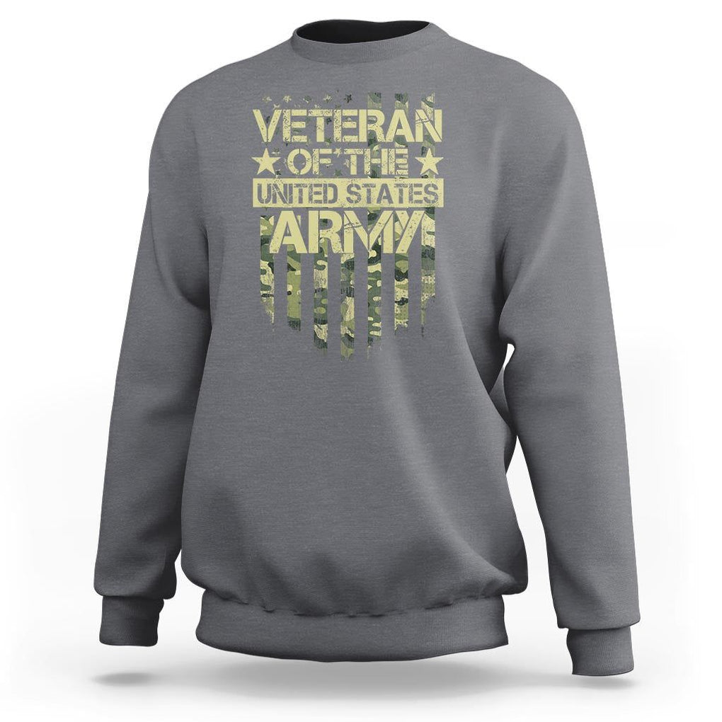 Veteran Of The United States Army Sweatshirt TS09 Charcoal Print Your Wear