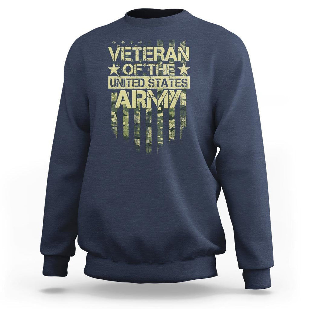 Veteran Of The United States Army Sweatshirt TS09 Navy Print Your Wear