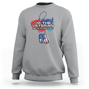 Female Veteran Sweatshirt I'm The Veteran and The Veteran's Wife TS09 Sport Gray Print Your Wear