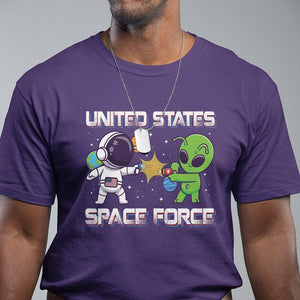 Funny US Space Force T Shirt Army Astronaut vs Alien TS09 Purple Print Your Wear