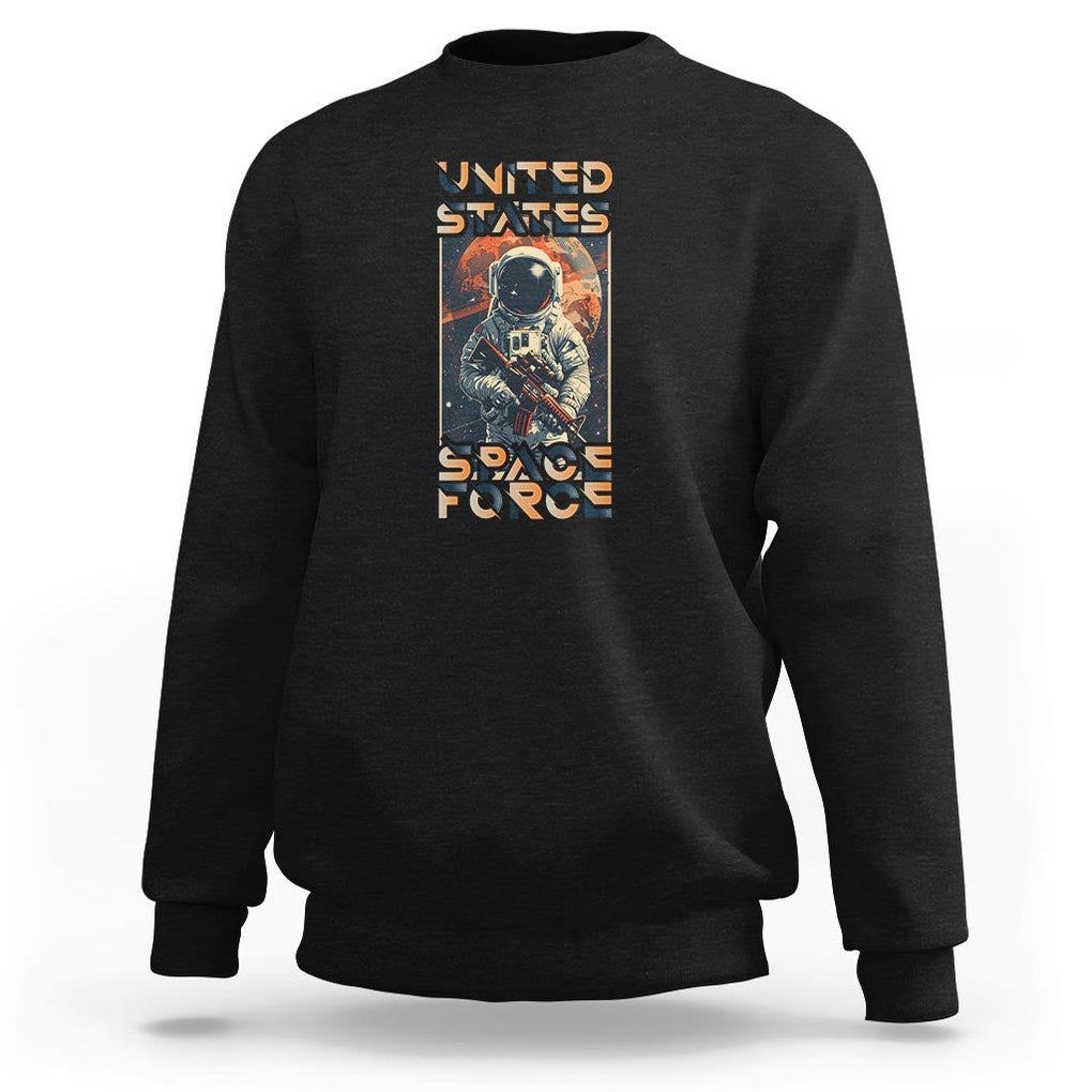 Funny US Space Force Army Astronaut Sweatshirt TS09 Black Print Your Wear