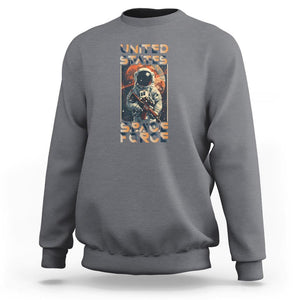 Funny US Space Force Army Astronaut Sweatshirt TS09 Charcoal Print Your Wear