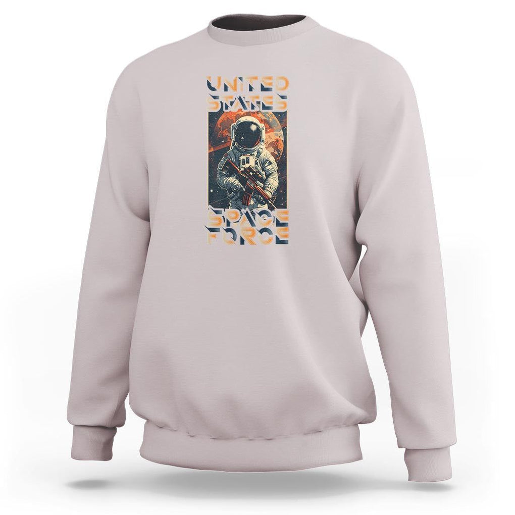 Funny US Space Force Army Astronaut Sweatshirt TS09 Ice Gray Print Your Wear