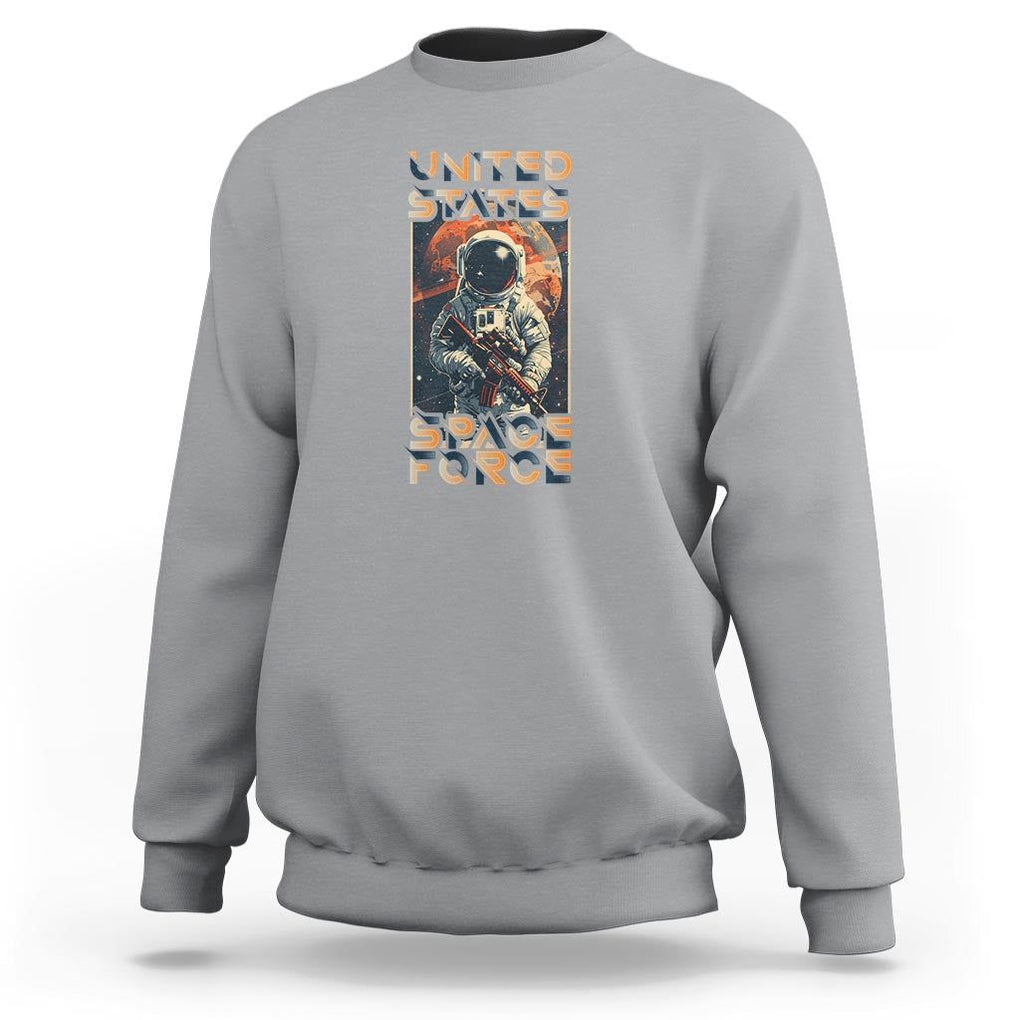 Funny US Space Force Army Astronaut Sweatshirt TS09 Sport Gray Print Your Wear