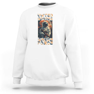 Funny US Space Force Army Astronaut Sweatshirt TS09 White Print Your Wear