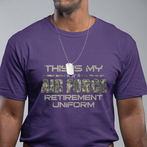 This Is My Air Force Retirement Uniform T Shirt Retired Military Veteran TS09 Purple Print Your Wear