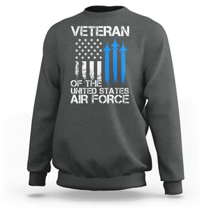 Veteran Of The United States Air Force Sweatshirt TS09 Dark Heather Print Your Wear