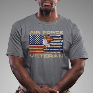 Air Force Veteran T Shirt American Flag Dog Tag TS09 Charcoal Print Your Wear