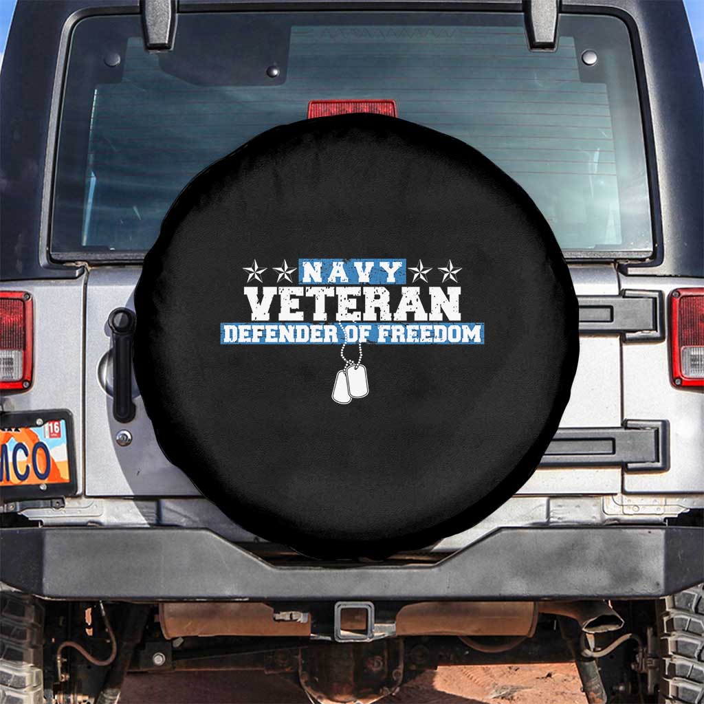 Navy Veteran Spare Tire Cover Defender Of Freedom TS09 No hole Black Print Your Wear