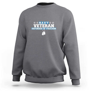 Navy Veteran Sweatshirt Defender Of Freedom TS09 Charcoal Print Your Wear