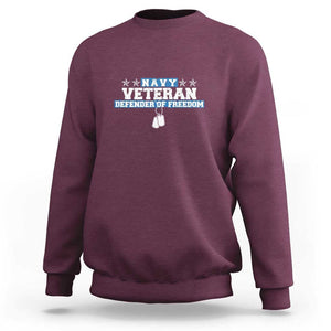 Navy Veteran Sweatshirt Defender Of Freedom TS09 Maroon Print Your Wear