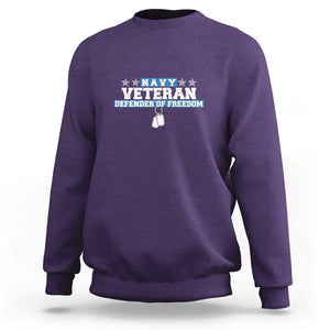 Navy Veteran Sweatshirt Defender Of Freedom TS09 Purple Print Your Wear