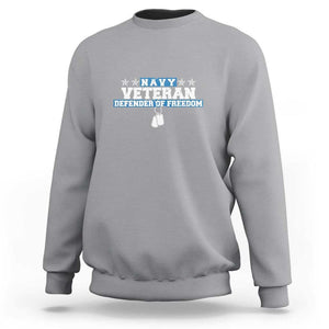 Navy Veteran Sweatshirt Defender Of Freedom TS09 Sport Gray Print Your Wear