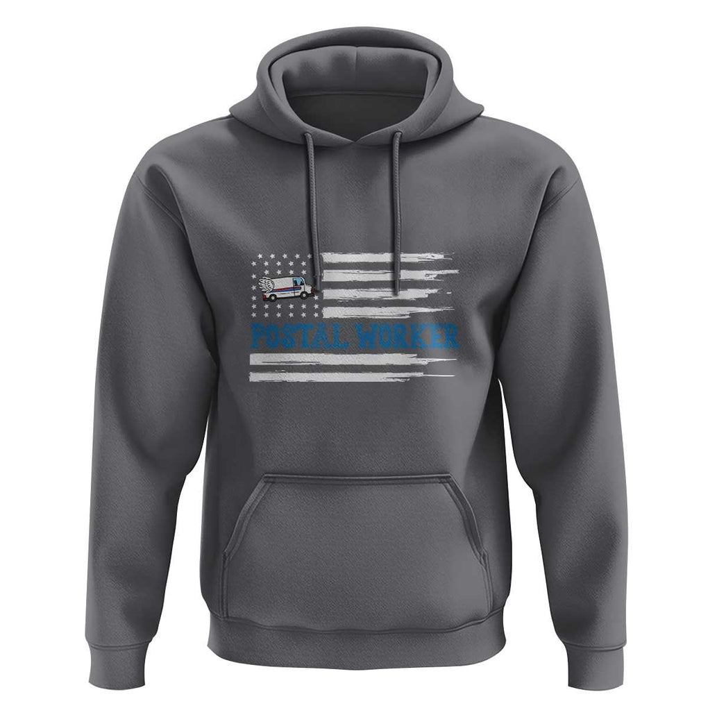 USA Flag Mailman Mail Lady Postal Worker Hoodie TS09 Charcoal Print Your Wear