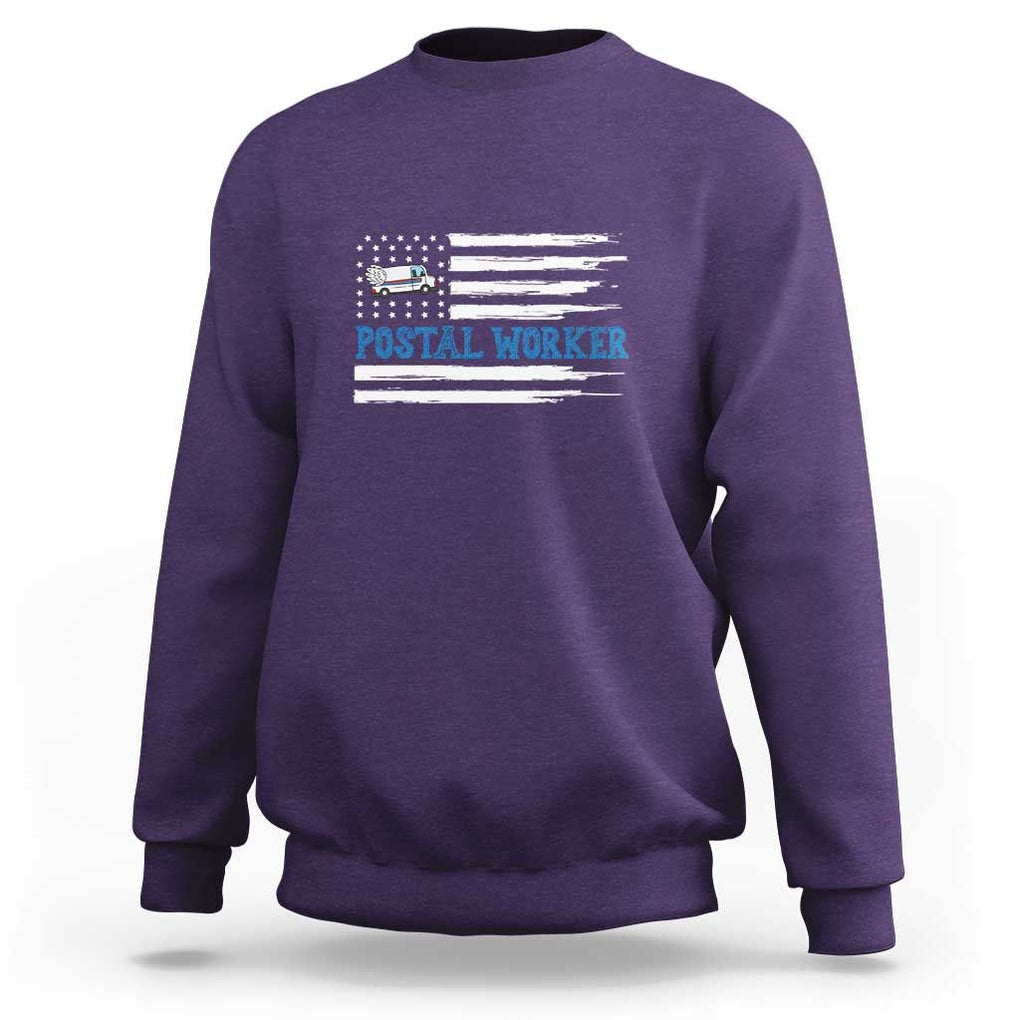 USA Flag Mailman Mail Lady Postal Worker Sweatshirt TS09 Purple Print Your Wear