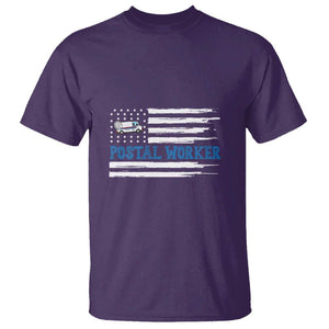 USA Flag Mailman Mail Lady Postal Worker T Shirt TS09 Purple Print Your Wear