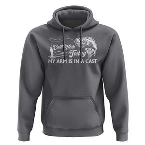 Funny Fishing Hoodie Can't Work Today My Arm Is in A Cast TS09 Charcoal Print Your Wear