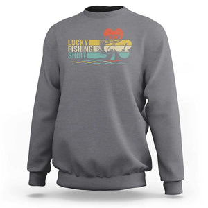 Funny Lucky Fishing Sweatshirt Do Not Wash Retro Fisherman TS09 Charcoal Print Your Wear