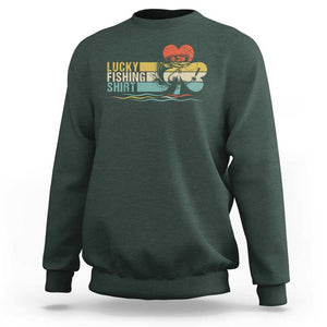 Funny Lucky Fishing Sweatshirt Do Not Wash Retro Fisherman TS09 Dark Forest Green Print Your Wear