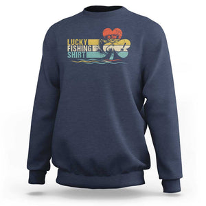 Funny Lucky Fishing Sweatshirt Do Not Wash Retro Fisherman TS09 Navy Print Your Wear