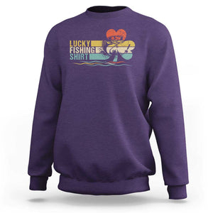 Funny Lucky Fishing Sweatshirt Do Not Wash Retro Fisherman TS09 Purple Print Your Wear