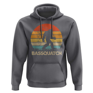 Funny Bigfoot Fishing Hoodie Bassquatch Retro Sasquatch Fisherman TS09 Charcoal Print Your Wear