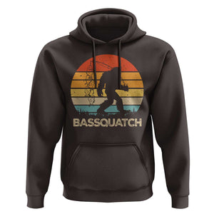 Funny Bigfoot Fishing Hoodie Bassquatch Retro Sasquatch Fisherman TS09 Dark Chocolate Print Your Wear