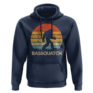 Funny Bigfoot Fishing Hoodie Bassquatch Retro Sasquatch Fisherman TS09 Navy Print Your Wear