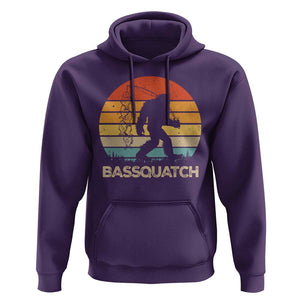 Funny Bigfoot Fishing Hoodie Bassquatch Retro Sasquatch Fisherman TS09 Purple Print Your Wear