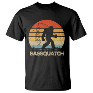 Funny Bigfoot Fishing T Shirt Bassquatch Retro Sasquatch Fisherman TS09 Black Print Your Wear