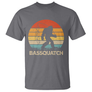 Funny Bigfoot Fishing T Shirt Bassquatch Retro Sasquatch Fisherman TS09 Charcoal Print Your Wear