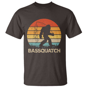 Funny Bigfoot Fishing T Shirt Bassquatch Retro Sasquatch Fisherman TS09 Dark Chocolate Print Your Wear