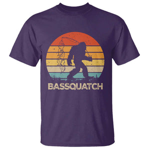 Funny Bigfoot Fishing T Shirt Bassquatch Retro Sasquatch Fisherman TS09 Purple Print Your Wear