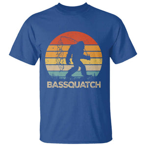 Funny Bigfoot Fishing T Shirt Bassquatch Retro Sasquatch Fisherman TS09 Royal Blue Print Your Wear