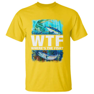 WTF Where's The Fish Fisherman T Shirt TS09 Daisy Print Your Wear