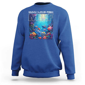 Funny Fishing Sweatshirt MILF Man I Love Fish TS09 Royal Blue Print Your Wear