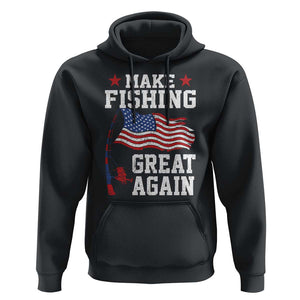 Funny Fisherman Hoodie Make Fishing Great Again America Flag TS09 Black Print Your Wear