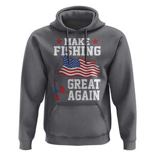 Funny Fisherman Hoodie Make Fishing Great Again America Flag TS09 Charcoal Print Your Wear