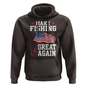 Funny Fisherman Hoodie Make Fishing Great Again America Flag TS09 Dark Chocolate Print Your Wear