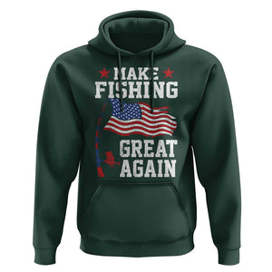 Funny Fisherman Hoodie Make Fishing Great Again America Flag TS09 Dark Forest Green Print Your Wear