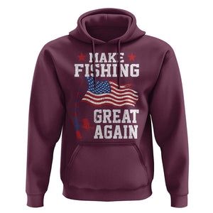 Funny Fisherman Hoodie Make Fishing Great Again America Flag TS09 Maroon Print Your Wear