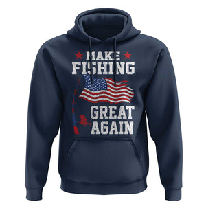 Funny Fisherman Hoodie Make Fishing Great Again America Flag TS09 Navy Print Your Wear