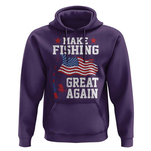 Funny Fisherman Hoodie Make Fishing Great Again America Flag TS09 Purple Print Your Wear