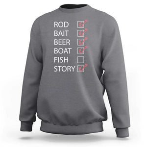 Funny Fishing Check Off List Sweatshirt TS09 Charcoal Print Your Wear