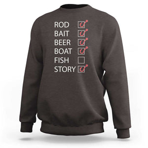 Funny Fishing Check Off List Sweatshirt TS09 Dark Chocolate Print Your Wear