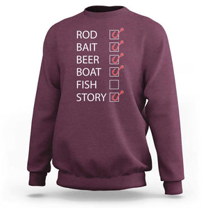 Funny Fishing Check Off List Sweatshirt TS09 Maroon Print Your Wear